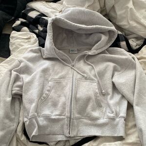 Aritzia TNA Sweatfleece boyfriend fit zip hoodie